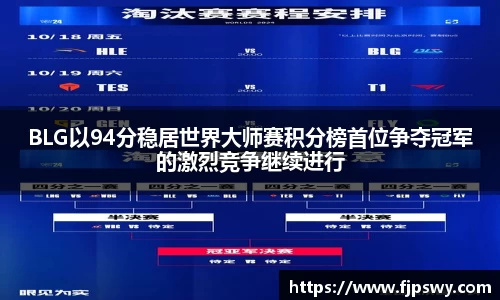 BLG以94分稳居世界大师赛积分榜首位争夺冠军的激烈竞争继续进行