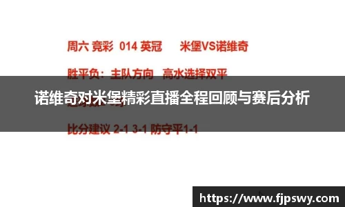 诺维奇对米堡精彩直播全程回顾与赛后分析